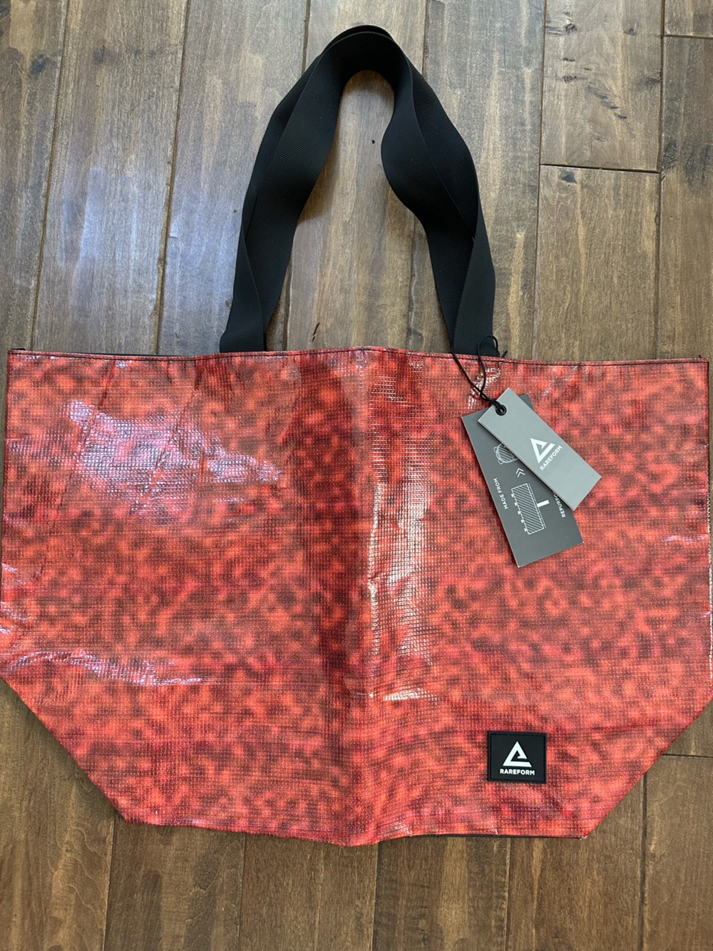 Rareform Blake Tote Bag One-Of-A-Kind Recycled Billboard Red Black New with Tags
